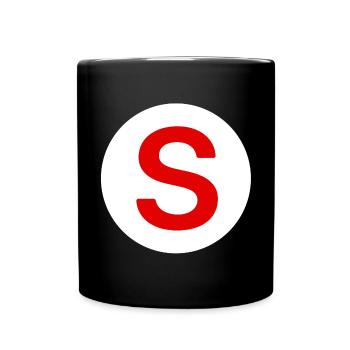 autocollant voiture, sénior à bord - Mug uni - noir - Devant
