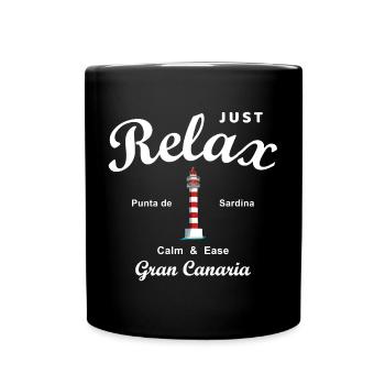 Relax, Grande Canarie, Punta de Sardina, Espagne - Mug uni - noir - Devant