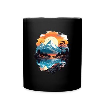 Nature Mountain Panorama - Full Colour Mug - black - Front
