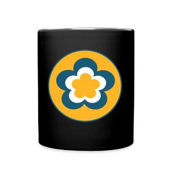des années 70 motif de fleur - Mug uni - noir - Devant