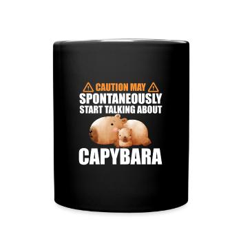 Motif animalier du zoo de Capybara - Mug uni - noir - Devant