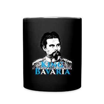 King Bavaria – König Ludwig II. Bayern Motiv - Tasse einfarbig - Schwarz - Vorne