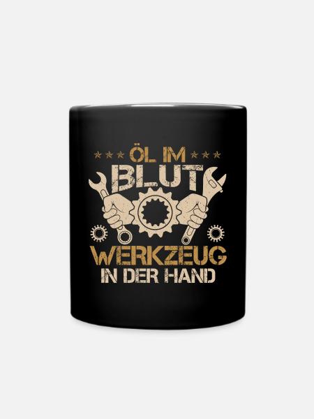 Lustiges Mechaniker Öl Automechaniker Werkstatt - Tasse einfarbig - Schwarz