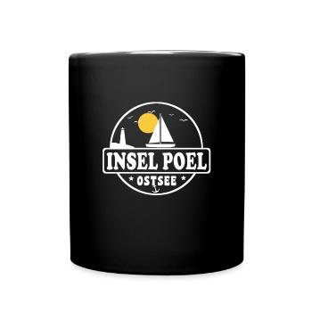 Insel Poel Ostsee Segelboot Leuchtturm - Tasse einfarbig - Schwarz - Vorne