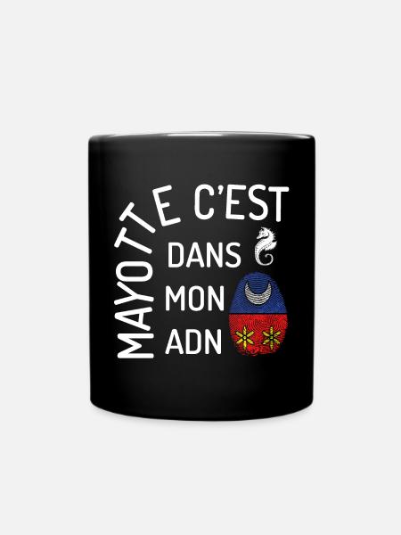 T SHIRT MAYOTTE C'EST DANS MON ADN - Mug uni - noir