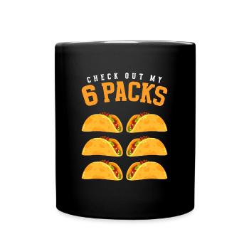 Tacos Fast food Spanish Fiesta - Full Colour Mug - black - Front