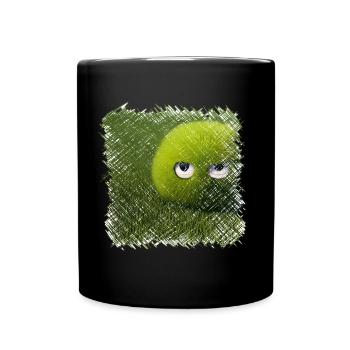 Funny green grass ball - Full Colour Mug - black - Front