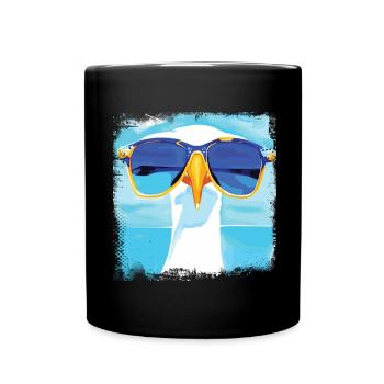 Möwe - blue white Möwen Collection - Tasse einfarbig - Schwarz - Vorne