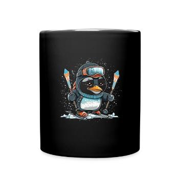 Kühle Abfahrt - Tasse einfarbig - Schwarz - Vorne