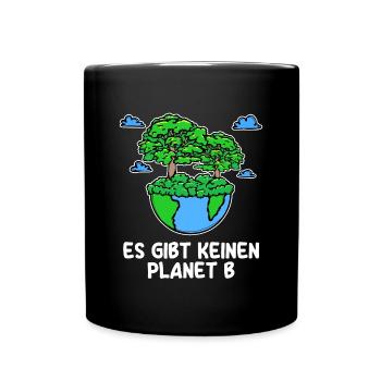 Baum Planet Erde Statement Umwelt Umweltfreundlich - Tasse einfarbig - Schwarz - Vorne