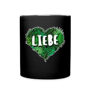 Umwelt Natur Herz Naturschutz Umweltschützer Erde - Tasse einfarbig - Schwarz - Vorne