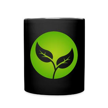 Conception de symboles de feuilles vertes pour les fiers végétaliens - Mug uni - noir - Devant