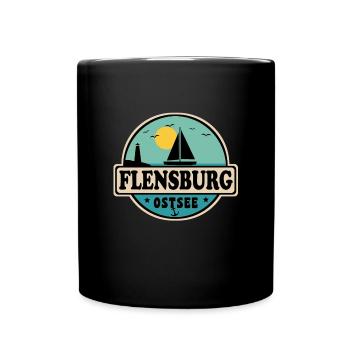 Flensburg - Tasse einfarbig - Schwarz - Vorne