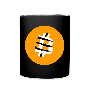 Retro X Bitcoin Crypto Satoshis Symbol 21 - Tasse einfarbig - Schwarz - Vorne