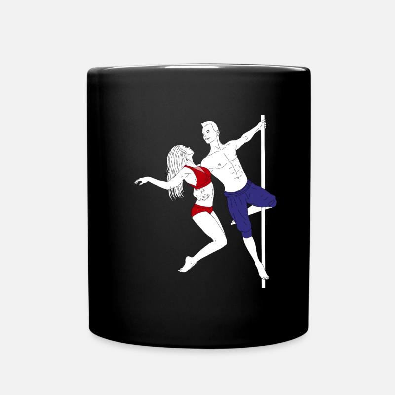 Poledance Duo Rot Blau Outfit - Tasse einfarbig - Schwarz