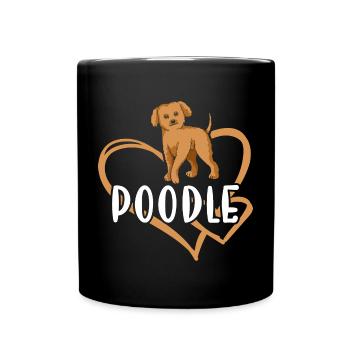 Poodle Heart - Tasse einfarbig - Schwarz - Vorne