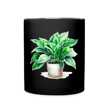 Aquarelles de plantes d’intérieur - Mug uni - noir - Devant