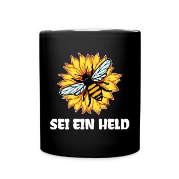 Erde Umwelt Artenschutz Statement Biene Natur - Tasse einfarbig - Schwarz - Vorne