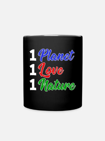 Mother Earth Planet Nature Statement Conservation - Full Colour Mug - black