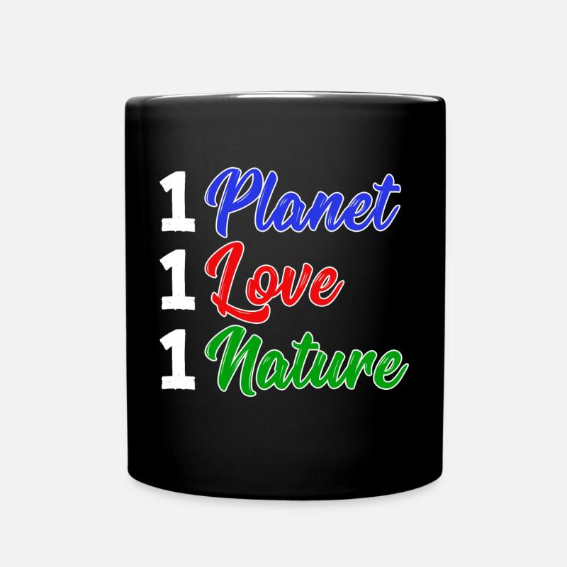 Mother Earth Planet Nature Statement Conservation - Full Colour Mug - black