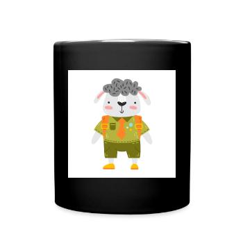 Kleines Pfadfinder Schaf - Tasse einfarbig - Schwarz - Vorne