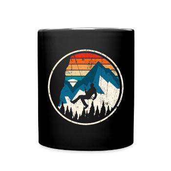 Ascension alpine en rayures de coucher de soleil - Mug uni - noir - Devant