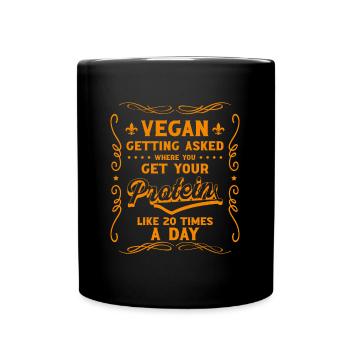 Vegan Animal Welfare Food Organic - Full Colour Mug - black - Front