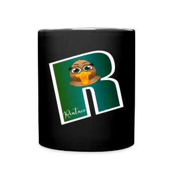 Abschiedsgeschenke Rente Ente - Tasse einfarbig - Schwarz - Vorne