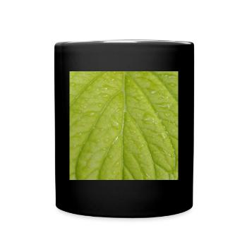 Green leaf - Tasse einfarbig - Schwarz - Vorne