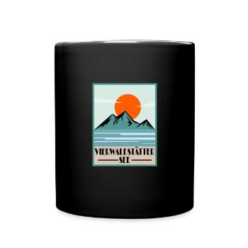Vierwaldstättersee - Tasse einfarbig - Schwarz - Vorne
