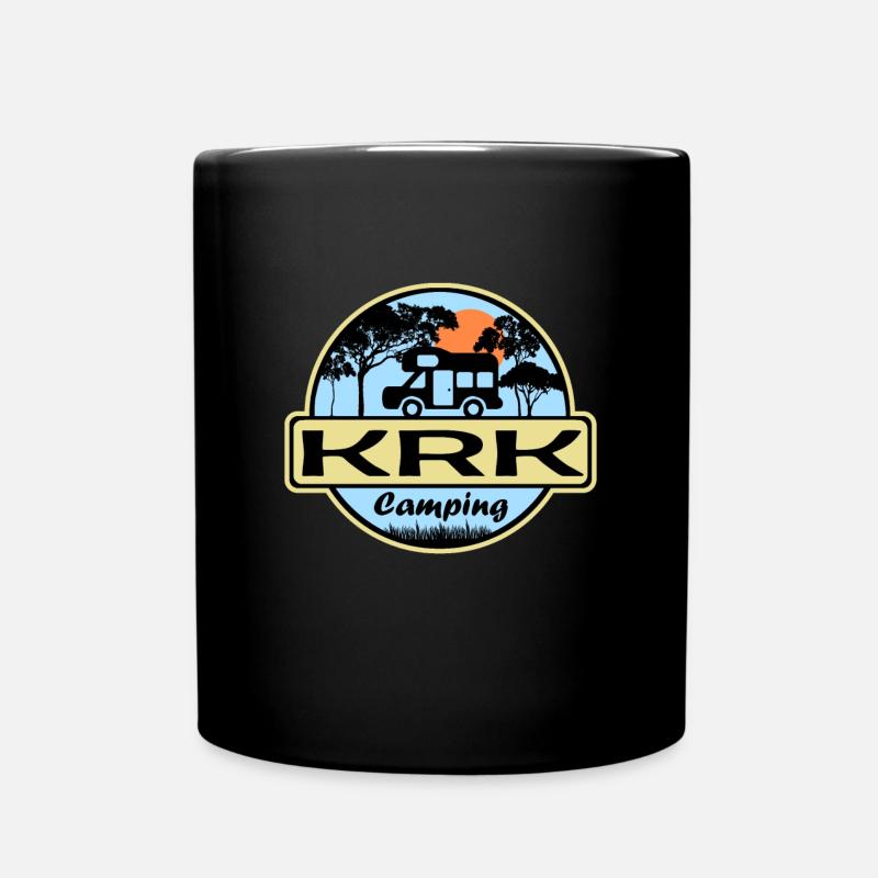 Krk Camping - Tasse einfarbig - Schwarz