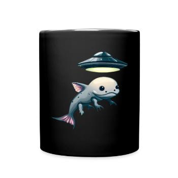 Enlèvement d’OVNI: Alien et Axolotl - Mug uni - noir - Devant