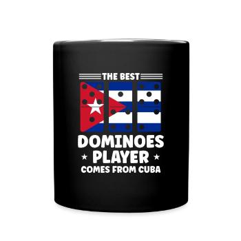 Domino Spiel Design - Tasse einfarbig - Schwarz - Vorne