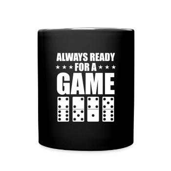 Domino Spiel Design - Tasse einfarbig - Schwarz - Vorne