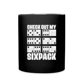 Domino Spiel Design - Tasse einfarbig - Schwarz - Vorne