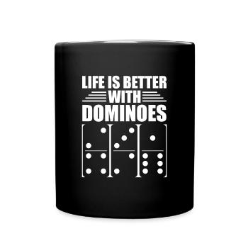 Domino Spiel Design - Tasse einfarbig - Schwarz - Vorne