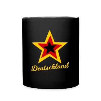 Ein Stern aus Deutschland - Tasse einfarbig - Schwarz - Vorne