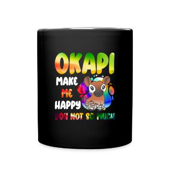 Okapi Wächter des Waldes - Tasse einfarbig - Schwarz - Vorne