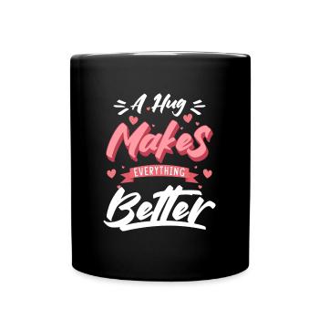Schmusen Teddybär Süß Romantisch - Tasse einfarbig - Schwarz - Vorne