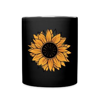 Sonnenblumen Sommer Blume - Tasse einfarbig - Schwarz - Vorne