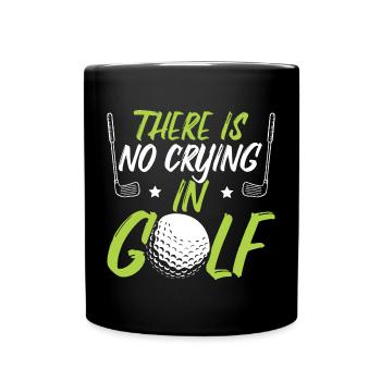 Beim Golf wird nicht geweint - Tasse einfarbig - Schwarz - Vorne