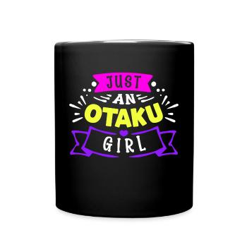 Otaku Manga Anime Statement Heart Japanese Girl - Full Colour Mug - black - Front