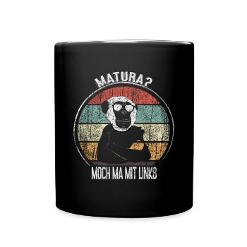 Matura Humor Retro Affe Design - Tasse einfarbig - Schwarz - Vorne