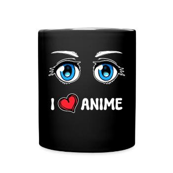 Manga Herz Ich Liebe Anime Statement Japan Comic - Tasse einfarbig - Schwarz - Vorne