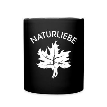 Naturliebe Blatt Wald Naturschutz Symbol Logo Icon - Tasse einfarbig - Schwarz - Vorne