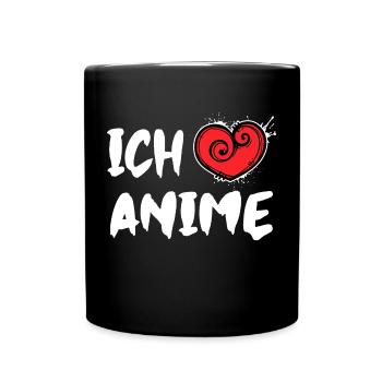 Herz Manga Ich Liebe Anime Statement Japan Comic - Tasse einfarbig - Schwarz - Vorne
