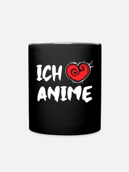 Herz Manga Ich Liebe Anime Statement Japan Comic - Tasse einfarbig - Schwarz
