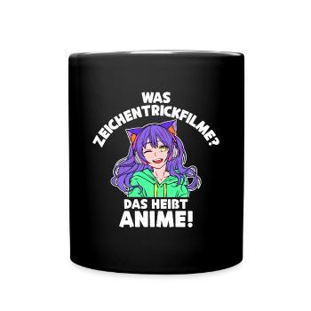 Anime Zeichentrick Comic Japan Mangastyle Manga - Tasse einfarbig - Schwarz - Vorne