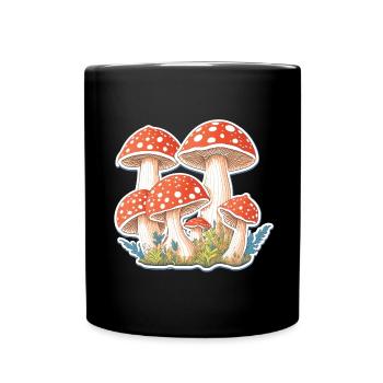 Toadstools, mushrooms - Full Colour Mug - black - Front