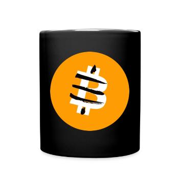 Retro X Bitcoin Crypto Satoshis Symbol 21 - Tasse einfarbig - Schwarz - Vorne